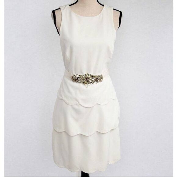 Badgley Mischka white dress, NWT - Picture 1 of 12